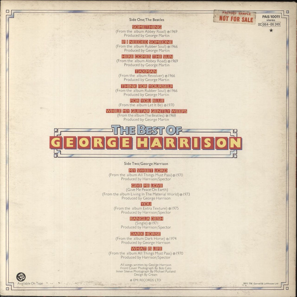 George Harrison The Best Of George Harrison - Factory Sample UK vinyl LP album (LP record)