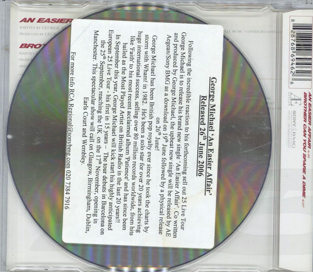 George Michael An Easier Affair UK CD single (CD5 / 5") 828768694626