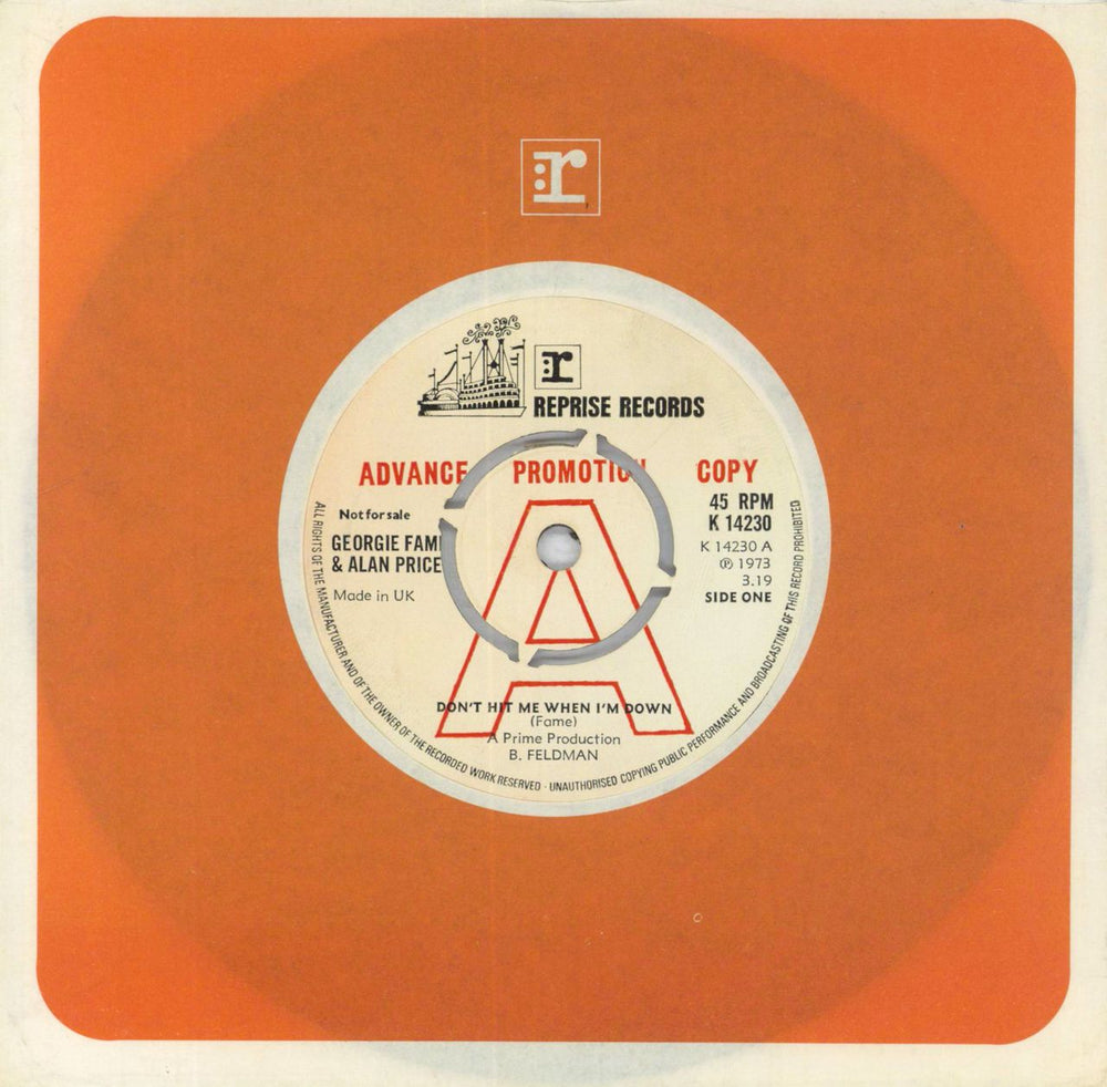 Georgie Fame Don't Hit Me When I'm Down UK Promo 7" vinyl single (7 inch record / 45) K14230