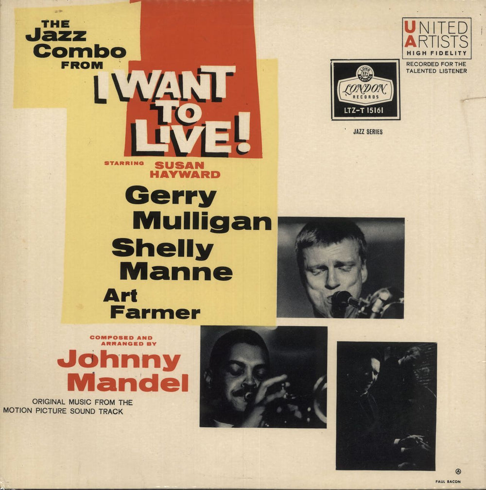 Gerry Mulligan I Want To Live! UK vinyl LP album (LP record) LTZ-T15161