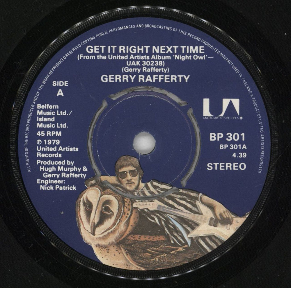 Gerry Rafferty Get It Right Next Time UK 7" vinyl single (7 inch record / 45) GER07GE876426