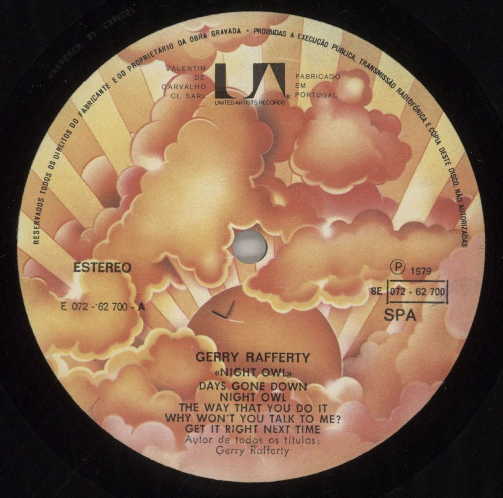 Gerry Rafferty Night Owl Portuguese vinyl LP album (LP record) GERLPNI792592