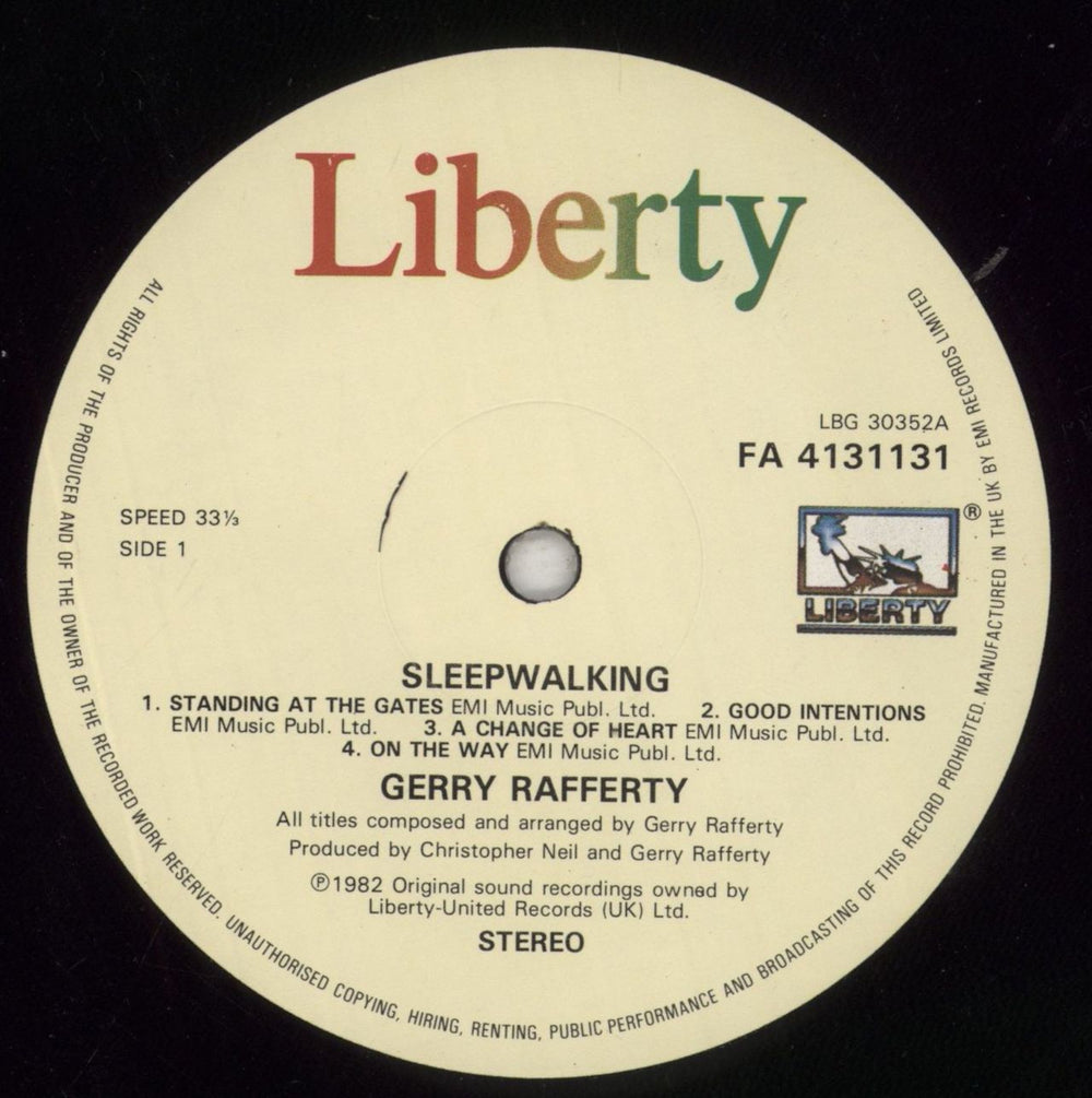 Gerry Rafferty Sleepwalking - Fame Issue UK vinyl LP album (LP record) GERLPSL568838