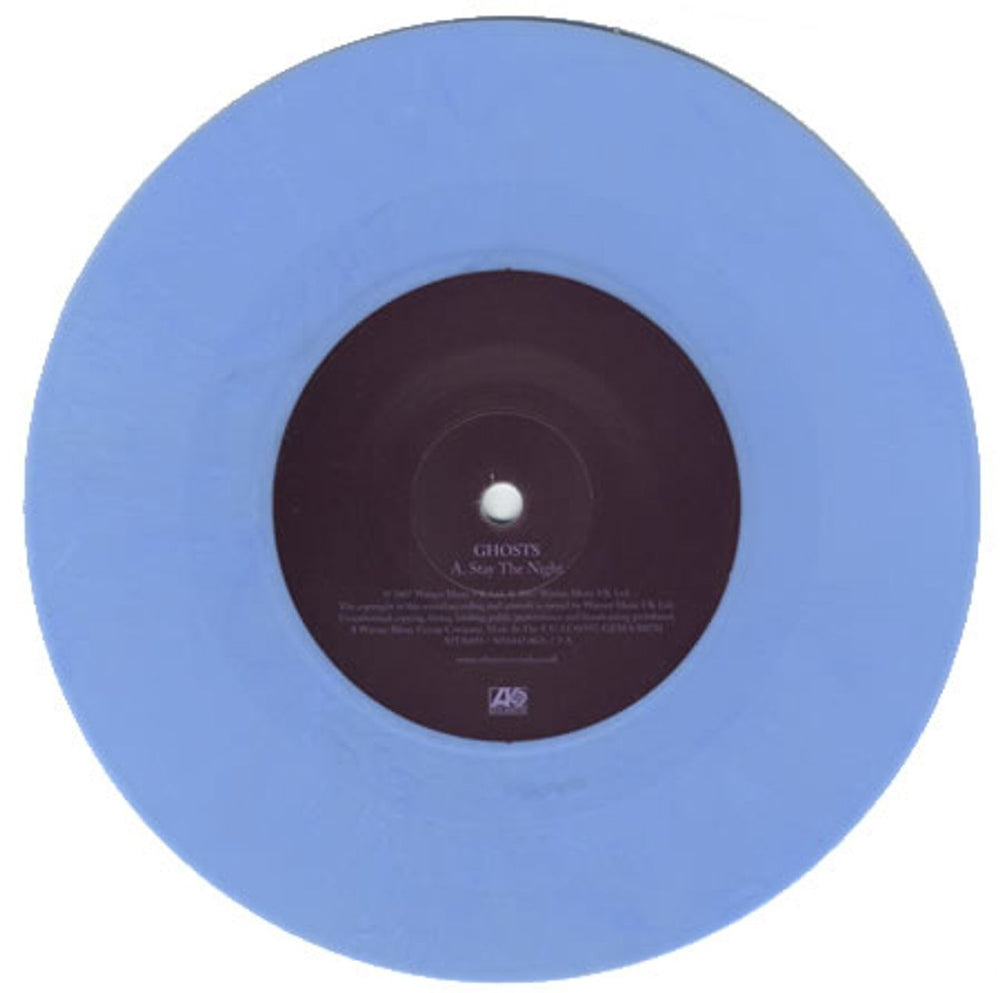 Ghosts Stay The Night - Light Blue Vinyl UK 7" vinyl single (7 inch record / 45) GH007ST393876