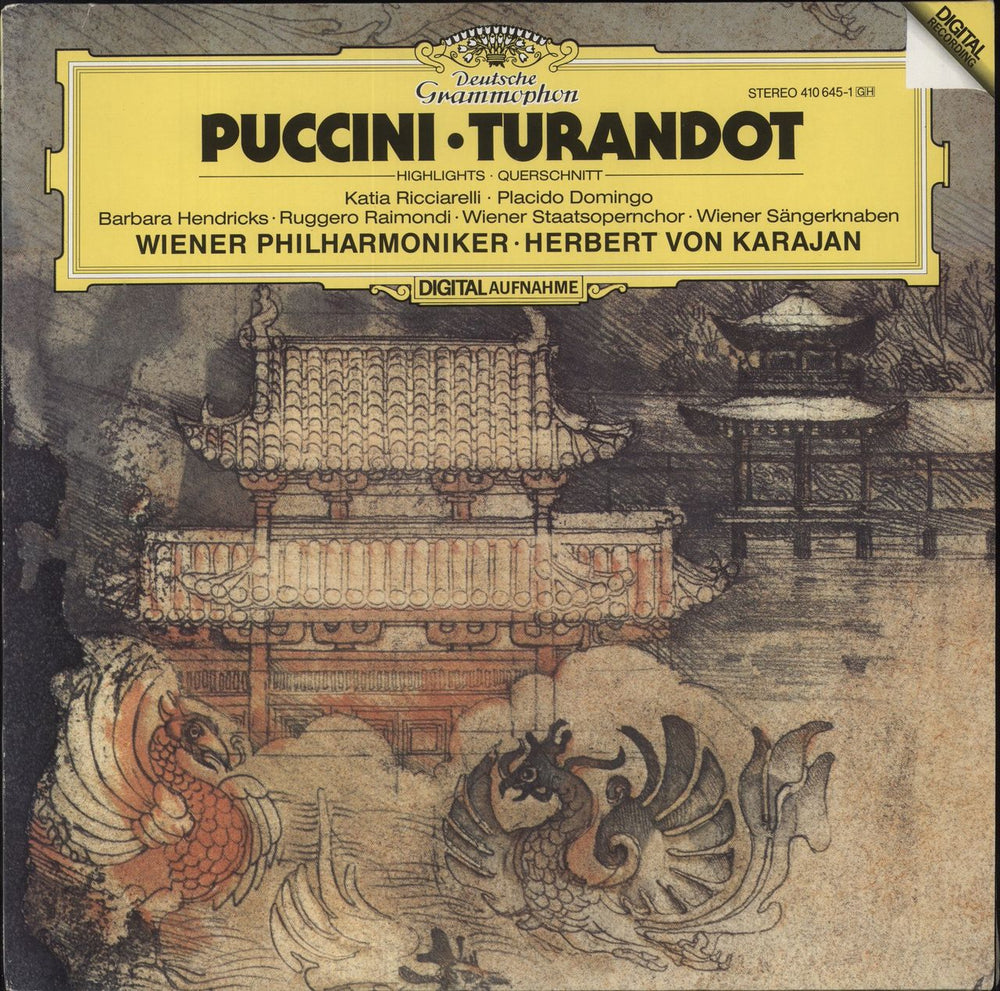 Giacomo Puccini Puccini: Turandot (Highlights • Querschnitt • Extraits • Brani Scelti) German vinyl LP album (LP record) 410645-1