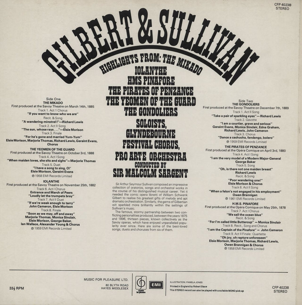 Gilbert & Sullivan Gilbert & Sullivan Highlights UK vinyl LP album (LP record)