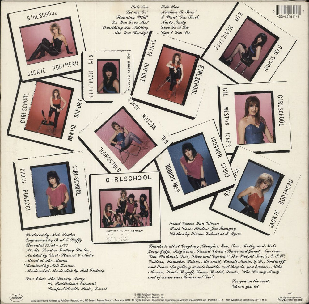 Girlschool Running Wild US vinyl LP album (LP record) 042282461117