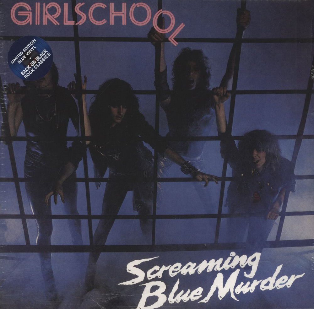 Girlschool Screaming Blue Murder - Blue Vinyl UK vinyl LP album (LP record) LETV194LP