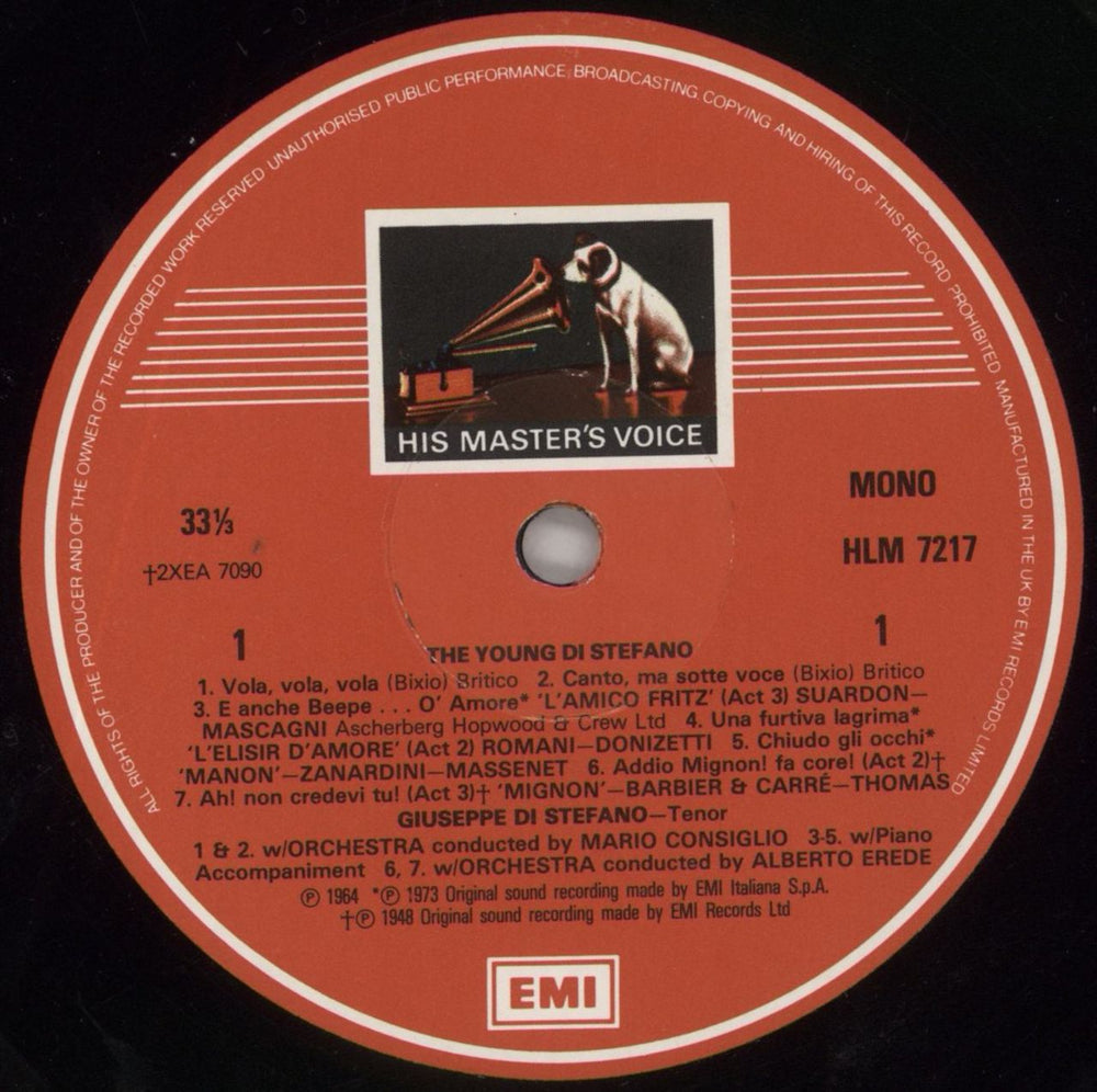 Giuseppe Di Stefano The Young Giuseppe Di Stefano - Operatic Arias & Italian Songs Recorded 1944-1957 UK 2-LP vinyl record set (Double LP Album) GNU2LTH858100