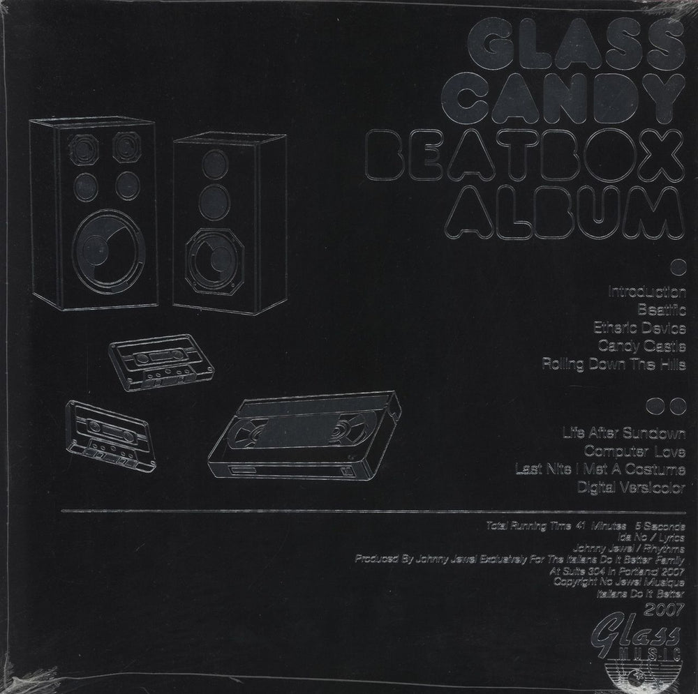 Glass Candy BEATBOX - Clear Vinyl - Sealed Stickered Shrink US vinyl LP album (LP record) 694630099925