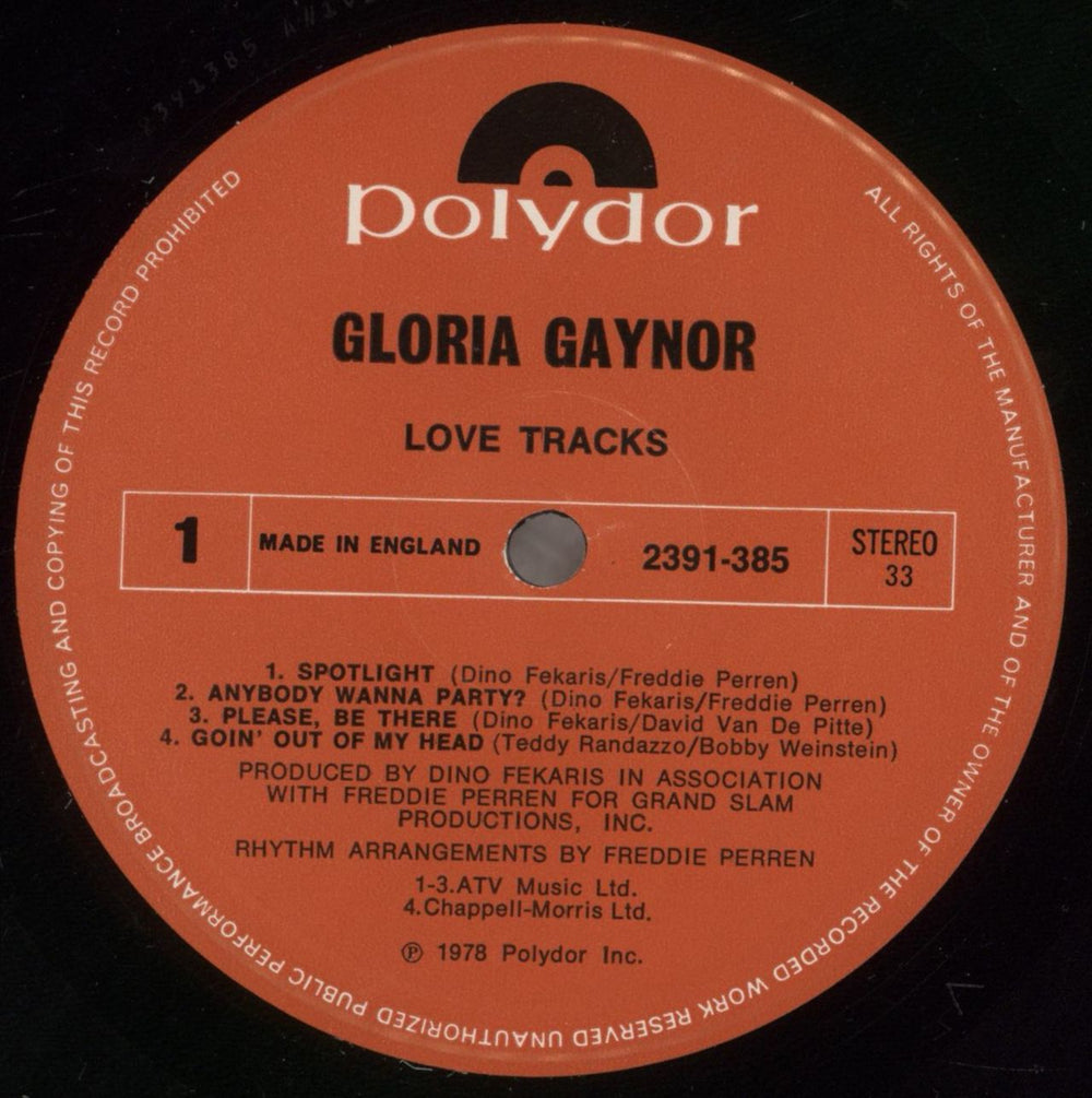 Gloria Gaynor Love Tracks UK vinyl LP album (LP record) GLGLPLO591779