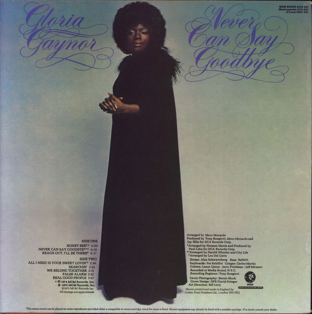 Gloria Gaynor Never Can Say Goodbye - Hype Stickered Sleeve UK vinyl LP album (LP record)