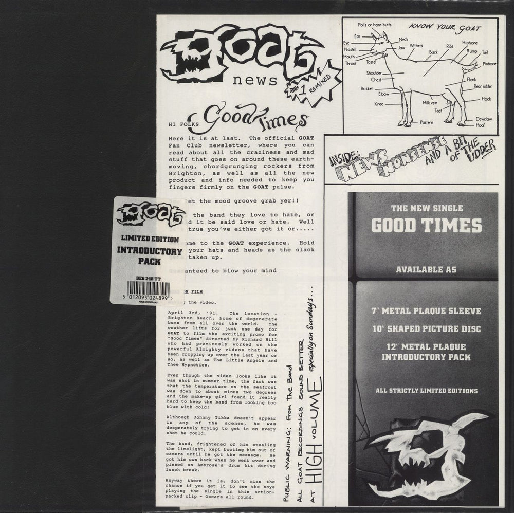 Goat (UK) Good Times - Introductory Pack UK 7" vinyl single (7 inch record / 45) 5012093024899