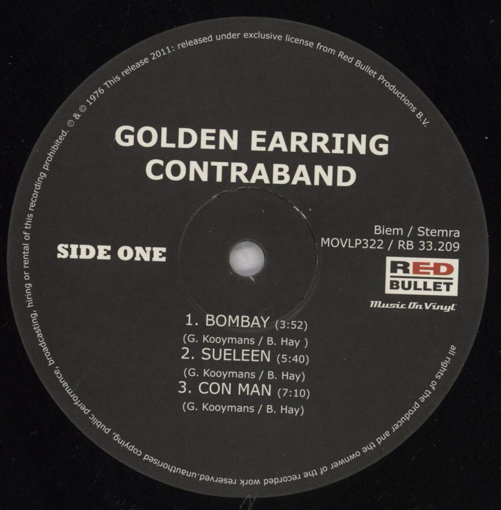 Golden Earring Contraband - 180gram Dutch vinyl LP album (LP record) EARLPCO836988