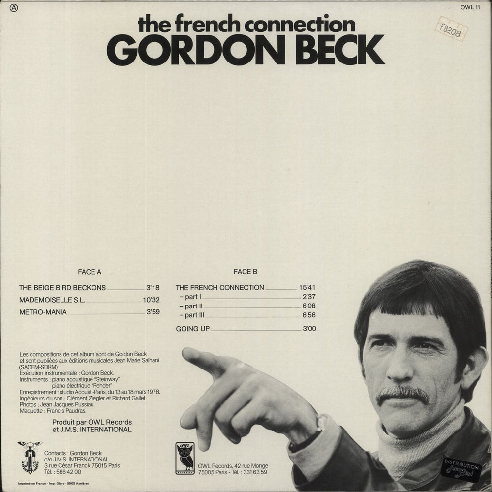 Gordon Beck The French Connection French vinyl LP album (LP record)