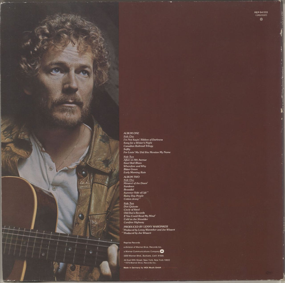 Gordon Lightfoot Gord's Gold German 2-LP vinyl record set (Double LP Album)