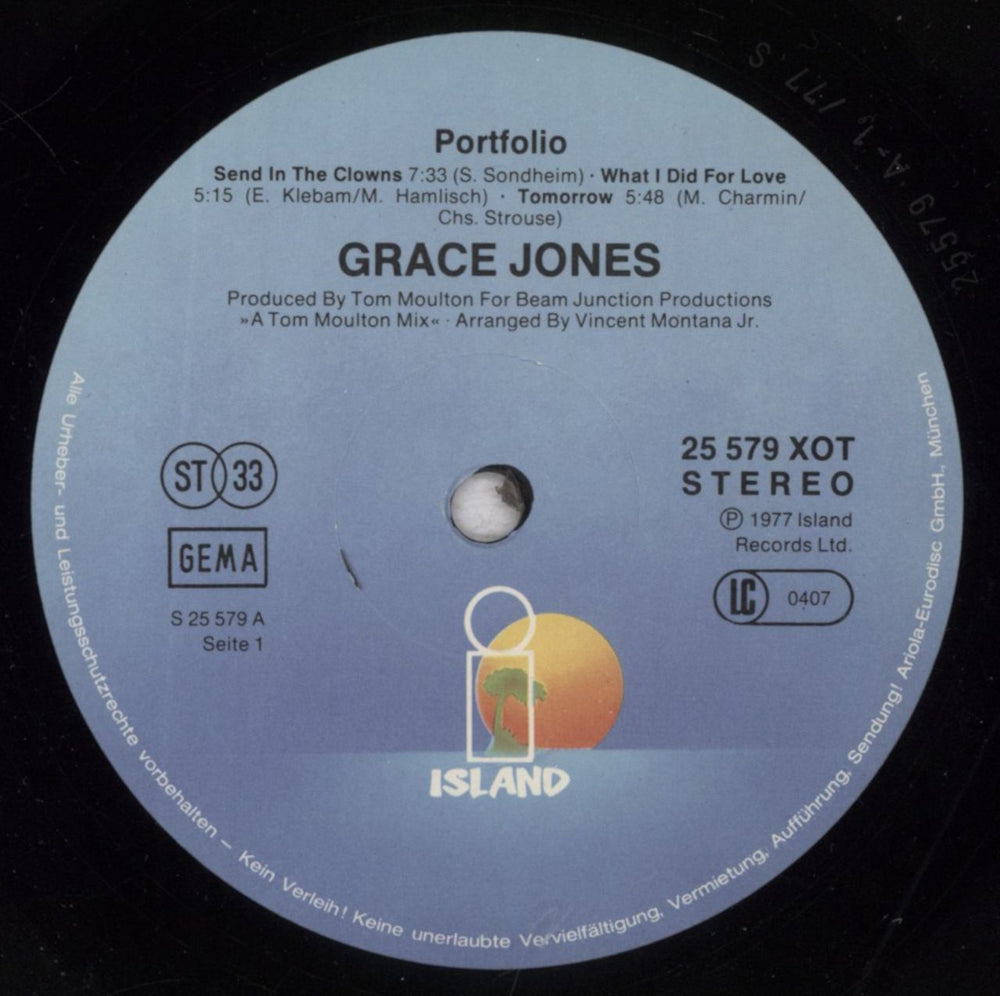 Grace Jones Portfolio German vinyl LP album (LP record) GJOLPPO843991