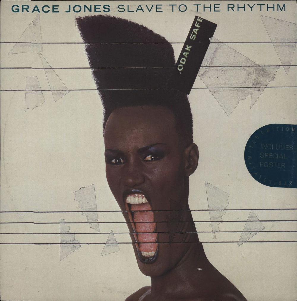 Grace Jones Slave To The Rhythm + Poster UK 12" vinyl single (12 inch record / Maxi-single) 12IS206