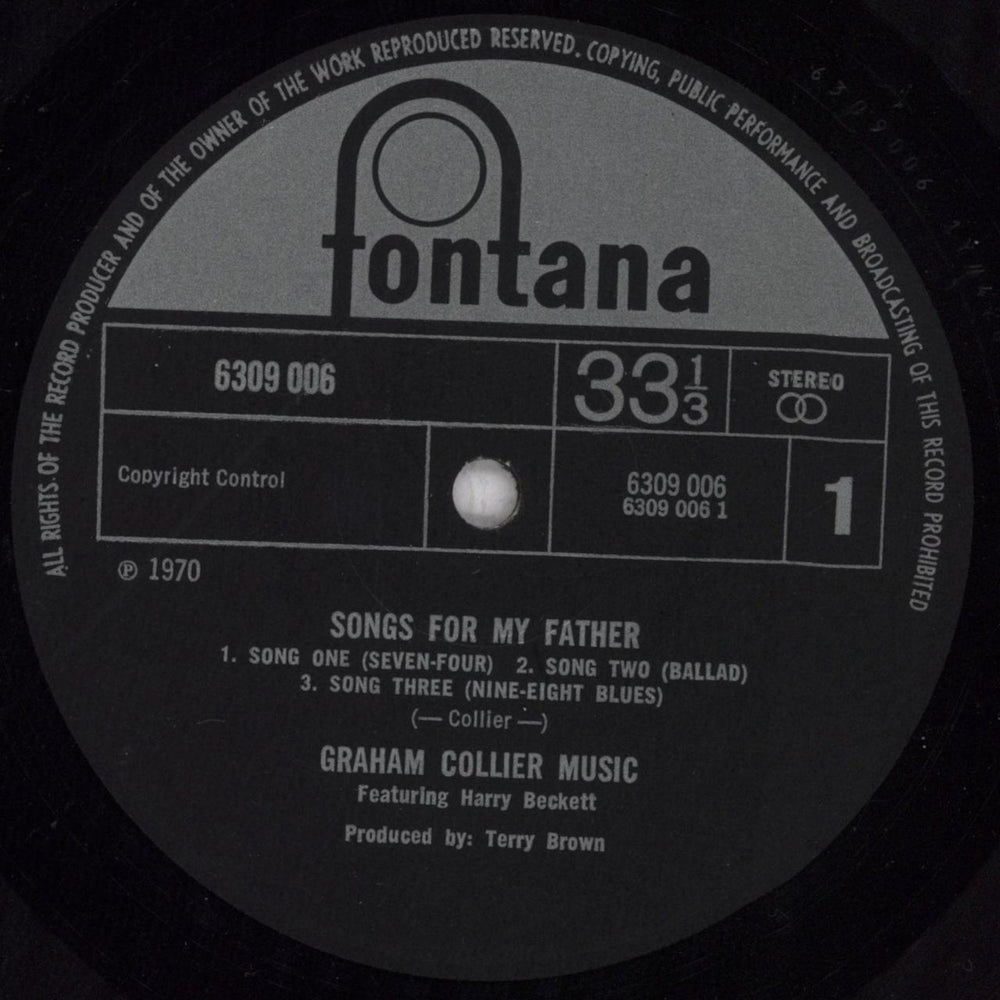 Graham Collier Songs For My Father UK vinyl LP album (LP record) GE8LPSO442572