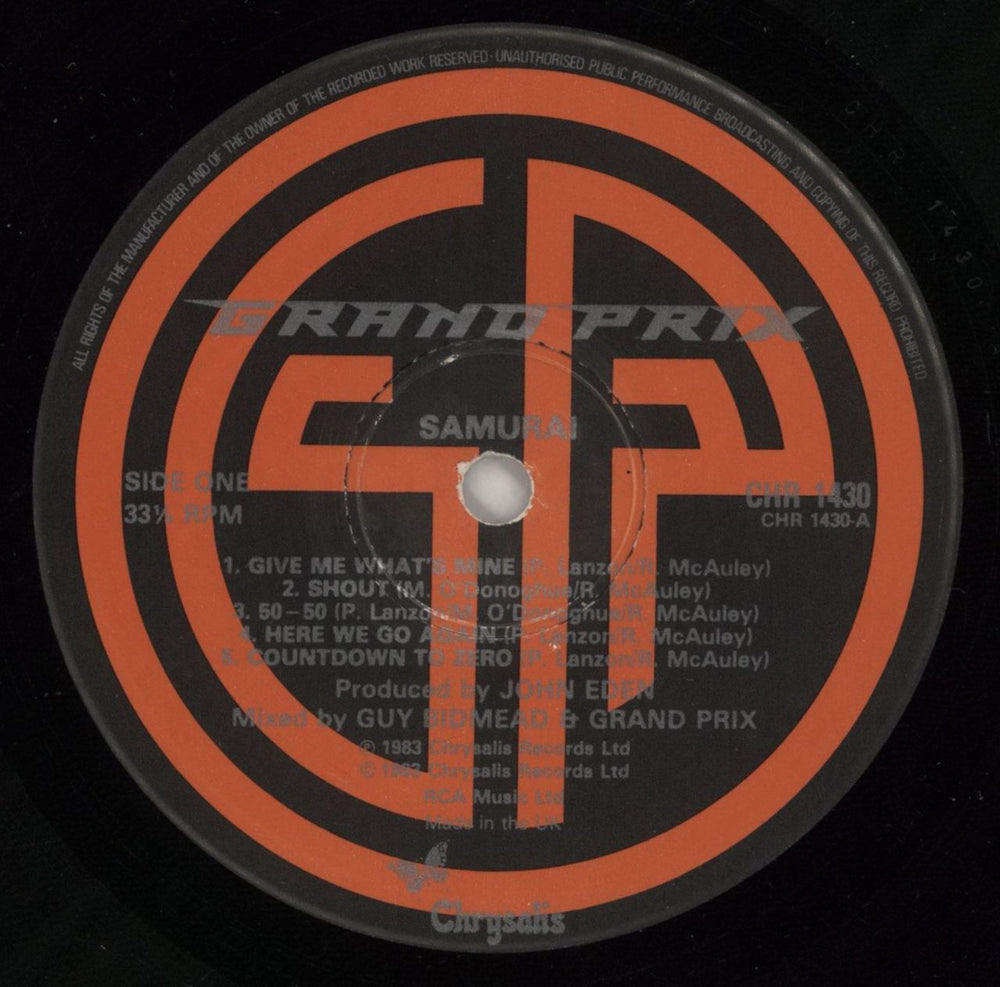 Grand Prix Samurai UK vinyl LP album (LP record) GRXLPSA467088