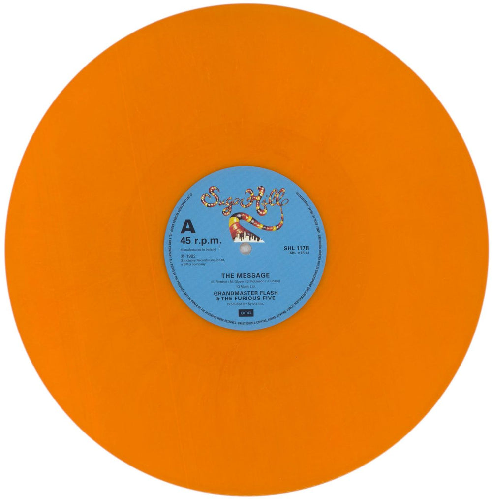 Grandmaster Flash The Message - Orange Vinyl 40th Anniversary UK 12" vinyl single (12 inch record / Maxi-single) GMM12TH830877