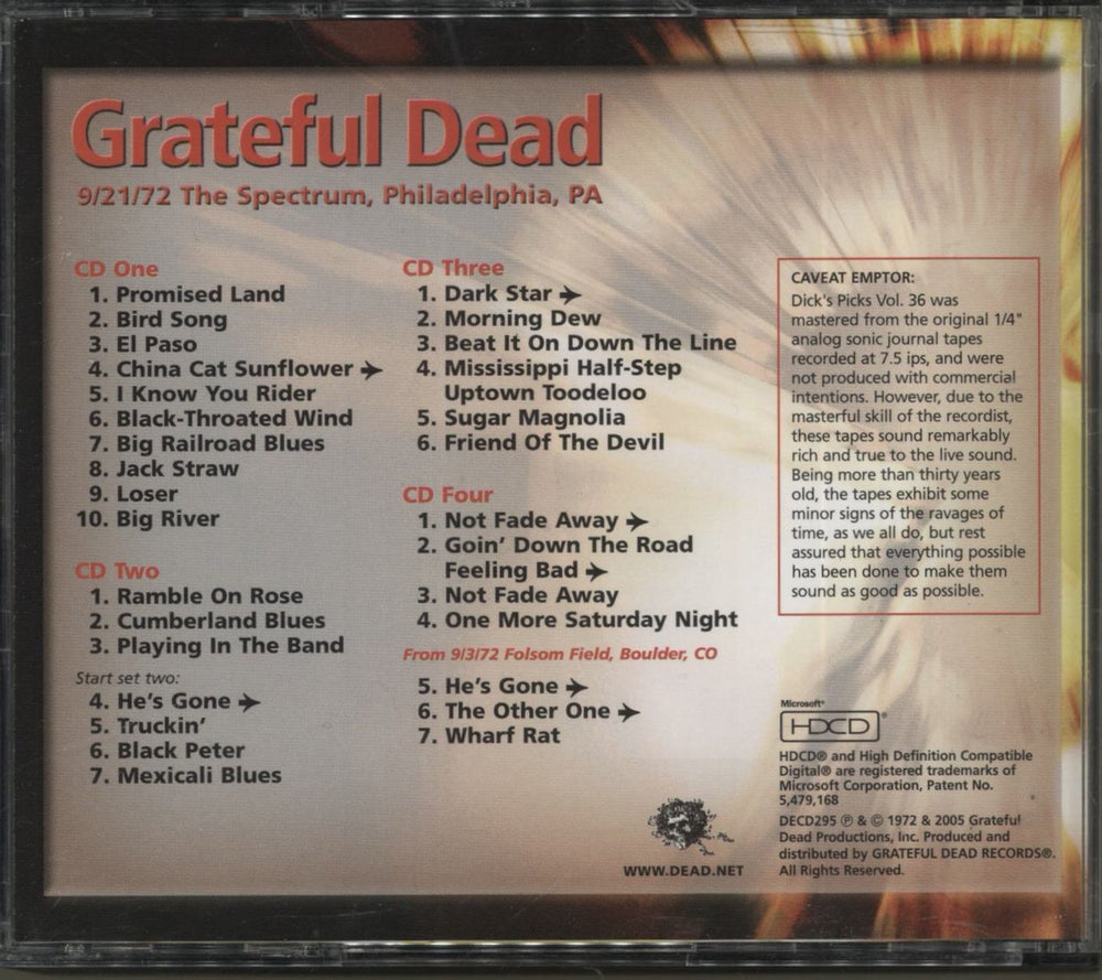 Grateful Dead Dick's Picks Volume Thirty Six US 4-CD album set GRD4CDI632413