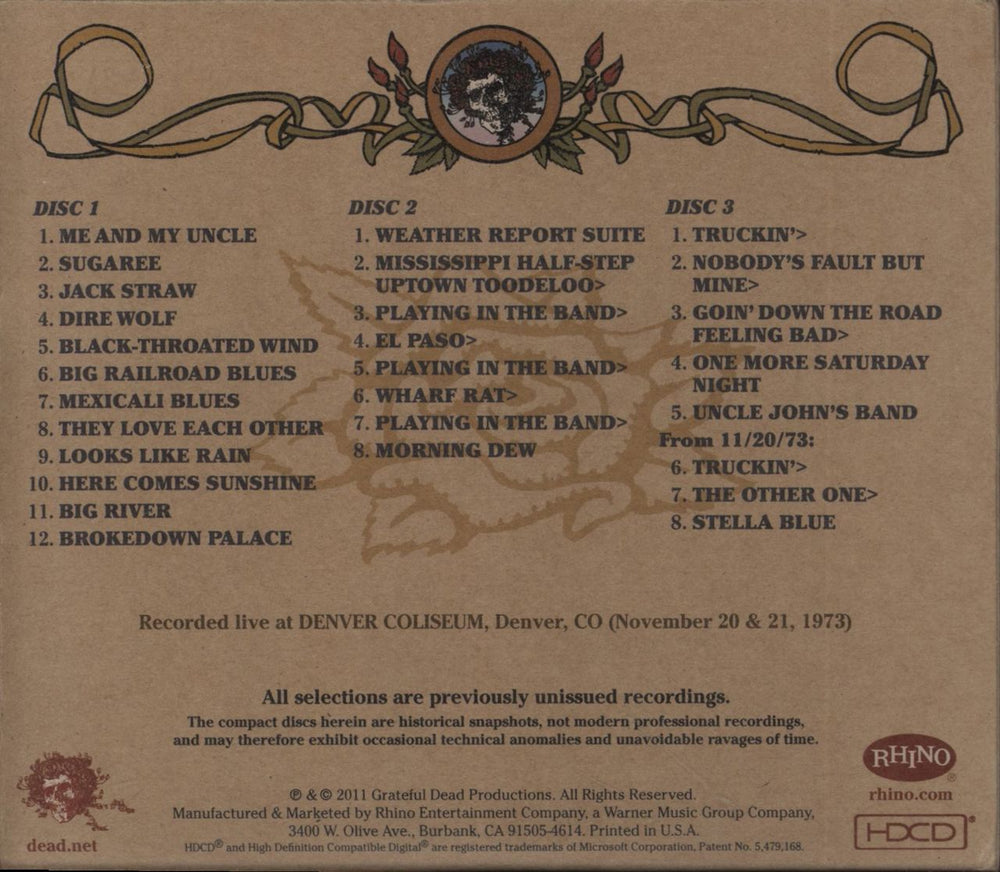 Grateful Dead Road Trips: Vol. 4, No. 3 US 3-CD album set (Triple CD)