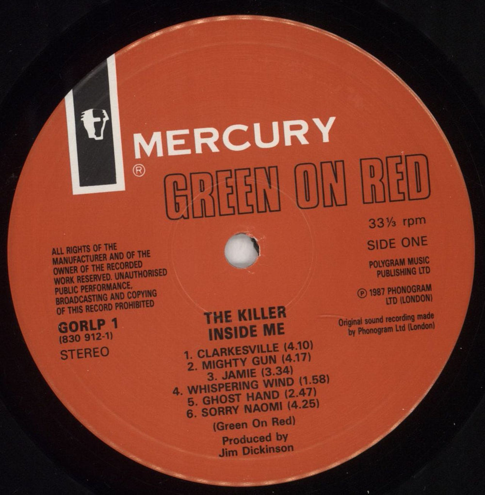 Green On Red The Killer Inside Me UK vinyl LP album (LP record) GROLPTH541778