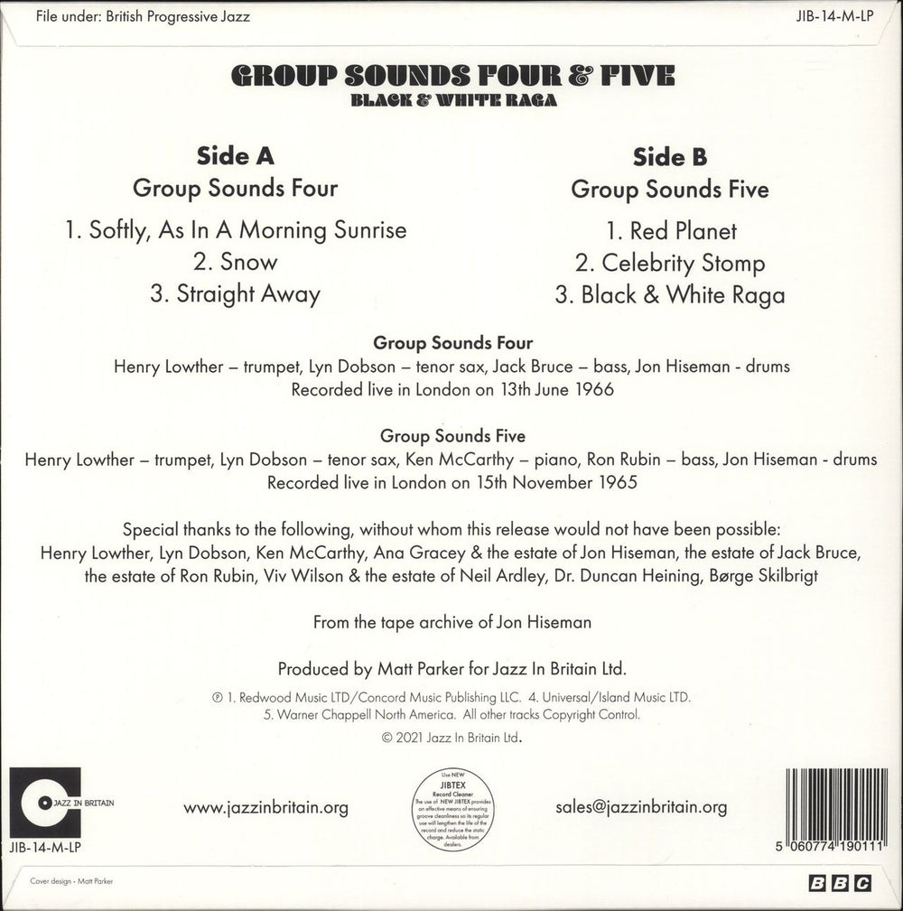Group Sounds Four & Five Black & White Raga UK vinyl LP album (LP record) 5060774190111