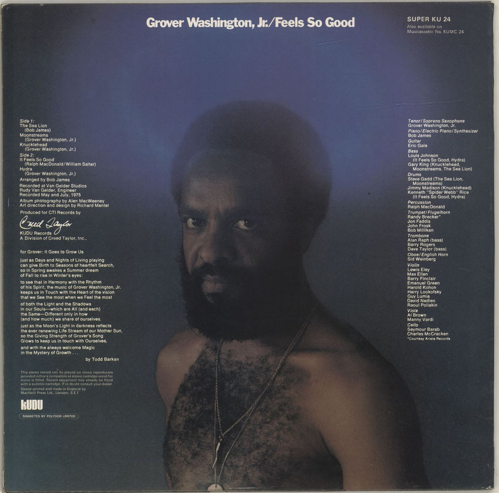 Grover Washington Feels So Good UK vinyl LP album (LP record)