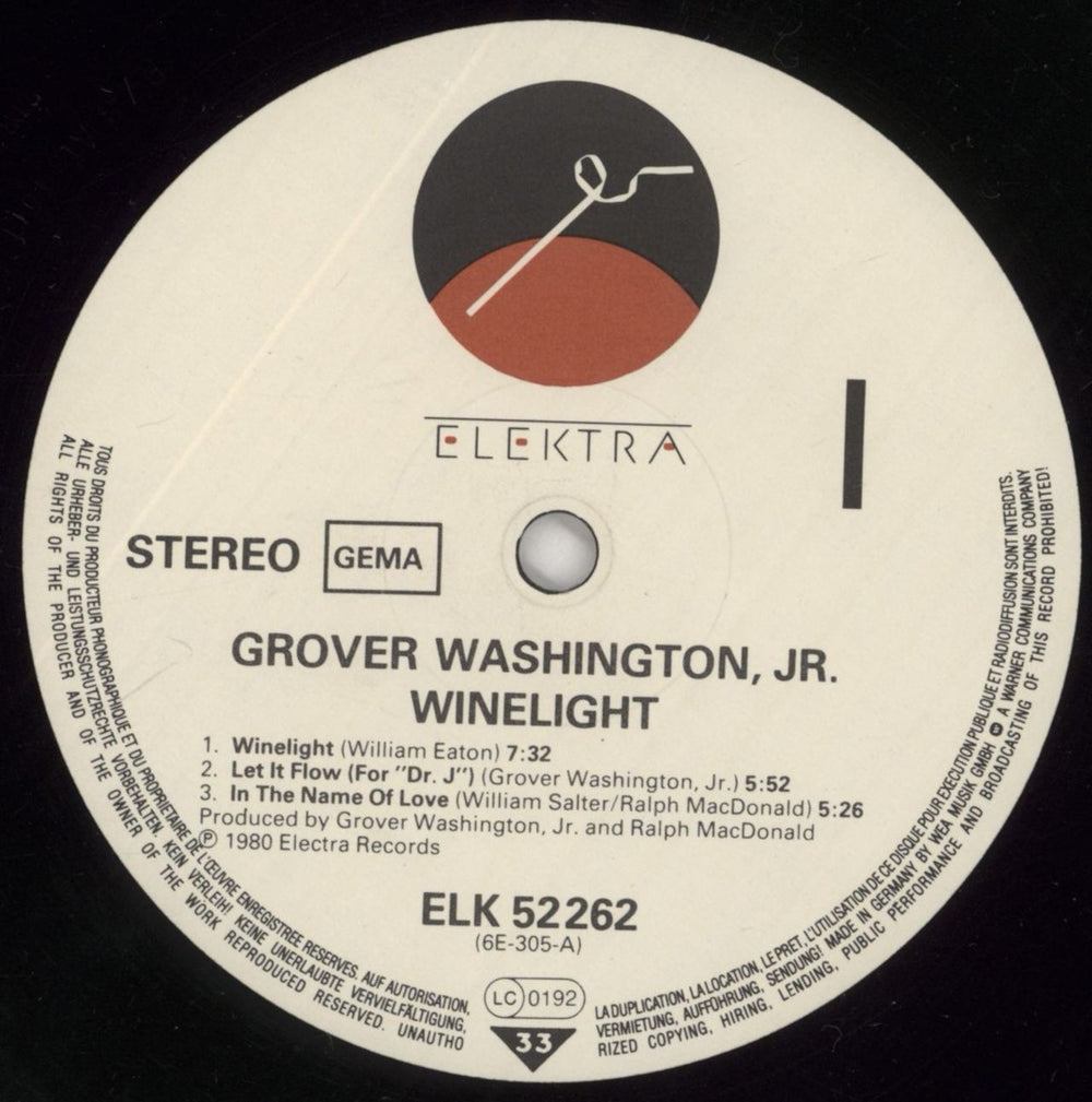 Grover Washington Winelight - Hype-Flash Sleeve German vinyl LP album (LP record) GWJLPWI774799