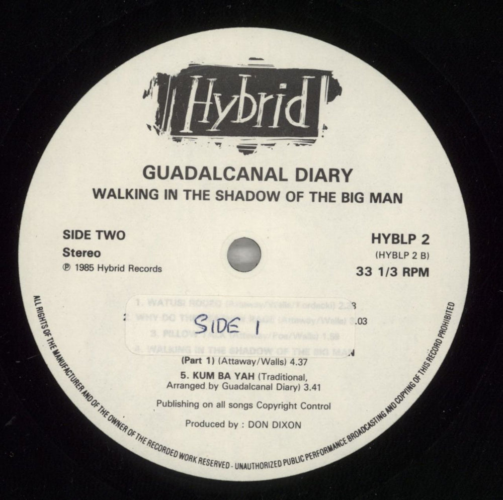 Guadalcanal Diary Walking In The Shadow Of The Big Man UK vinyl LP album (LP record) GDLLPWA684443