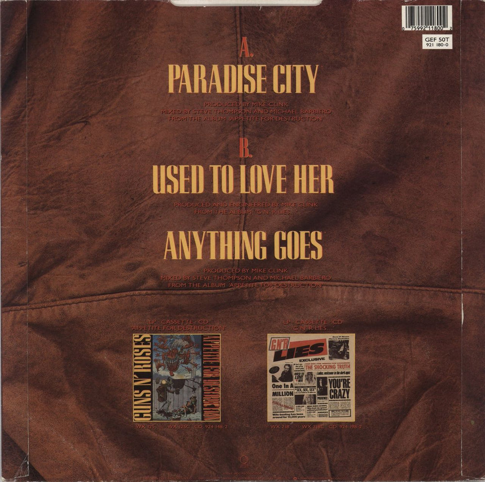 Guns N Roses Paradise City - VG UK 12" vinyl single (12 inch record / Maxi-single) 075992118002