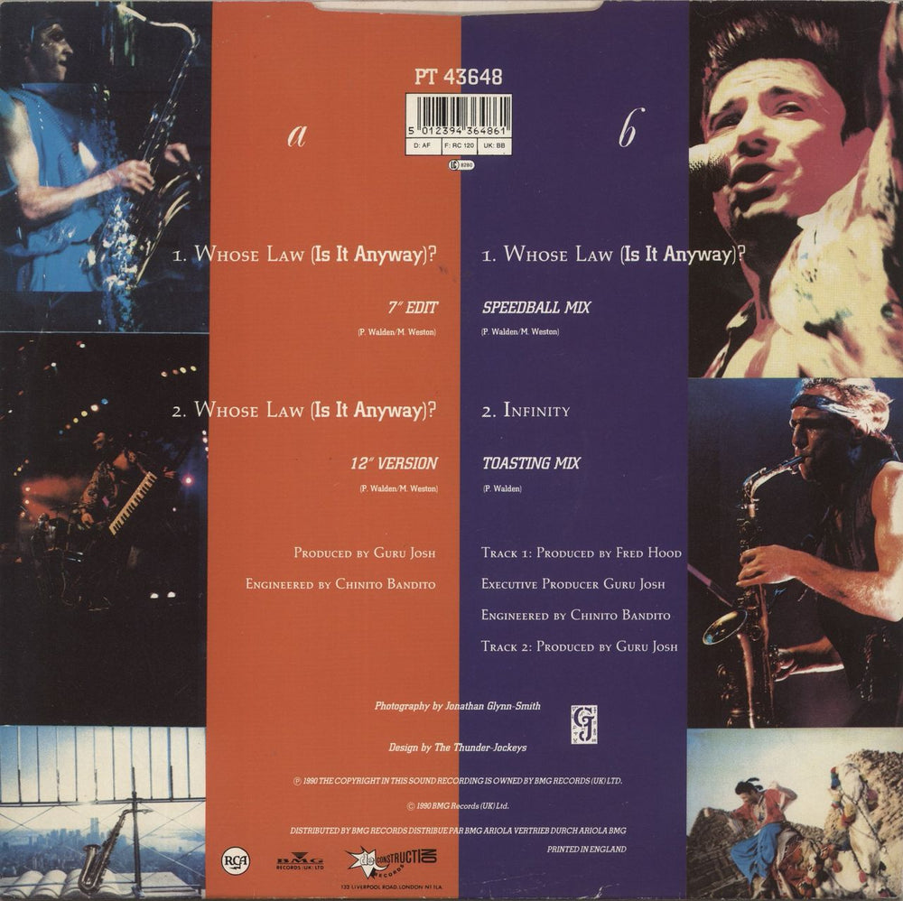 Guru Josh Whose Law (Is It Anyway)? UK 12" vinyl single (12 inch record / Maxi-single) 5012394364861