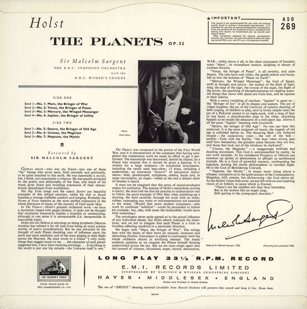 Gustav Holst The Planets - 1st - EX UK vinyl LP album (LP record)