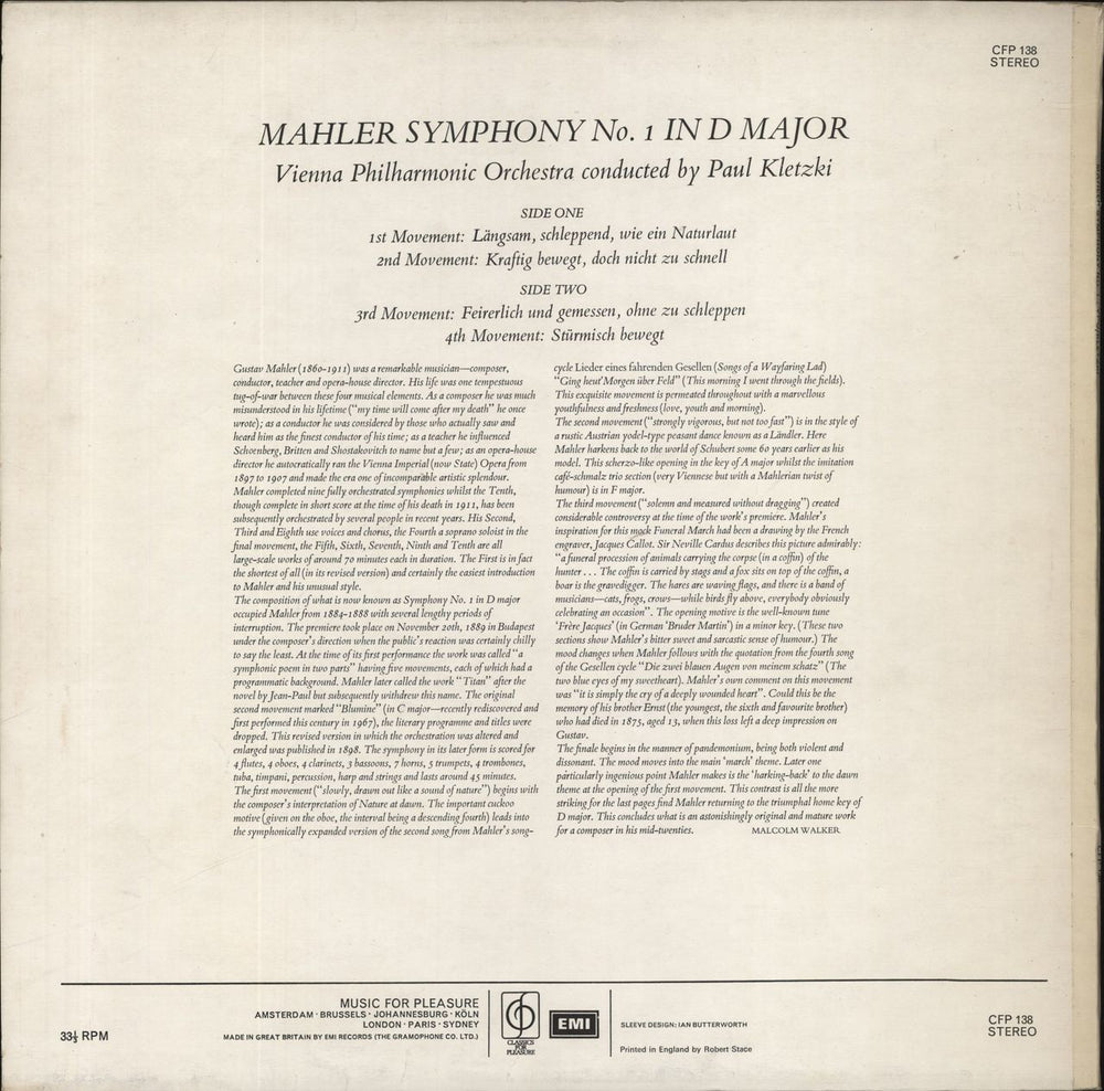 Gustav Mahler Mahler: Symphony No.1 UK vinyl LP album (LP record)