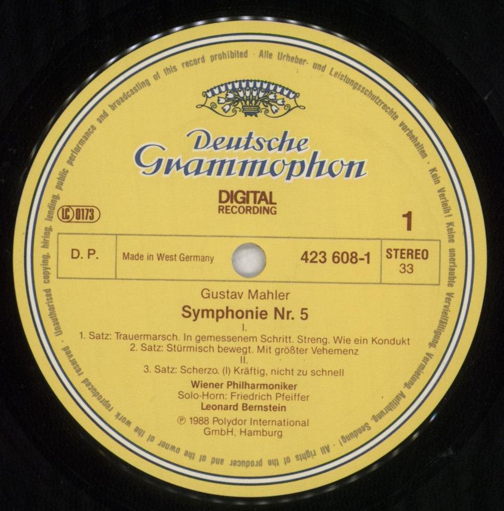 Gustav Mahler Symphony No. 5 German vinyl LP album (LP record) M22LPSY836758