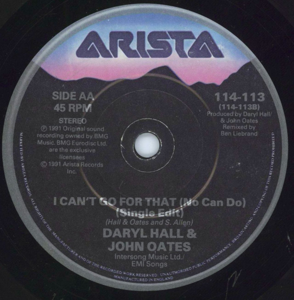 Hall & Oates Everywhere I Look / I Can't Go For That (No Can Do) UK 7" vinyl single (7 inch record / 45)