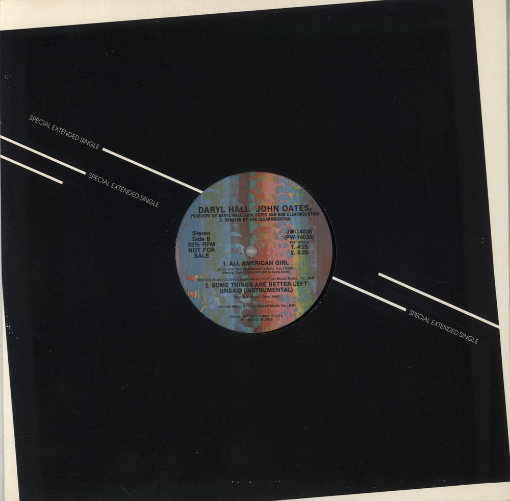 Hall & Oates Some Things Are Better Left Unsaid US Promo 12" vinyl single (12 inch record / Maxi-single) JW-14036