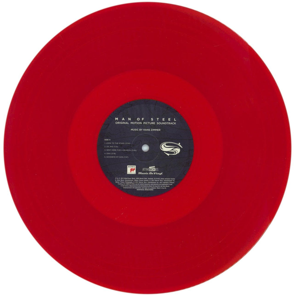 Hans Zimmer Man Of Steel - 180 Gram Red Vinyl UK 2-LP vinyl record set (Double LP Album) HZA2LMA868643