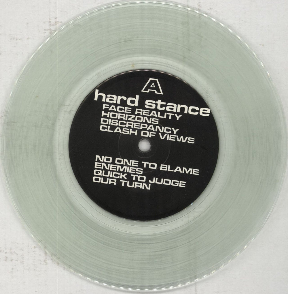 Hard Stance Face Reality - 5th - Clear Vinyl US 7" vinyl single (7 inch record / 45) 8FX07FA851813