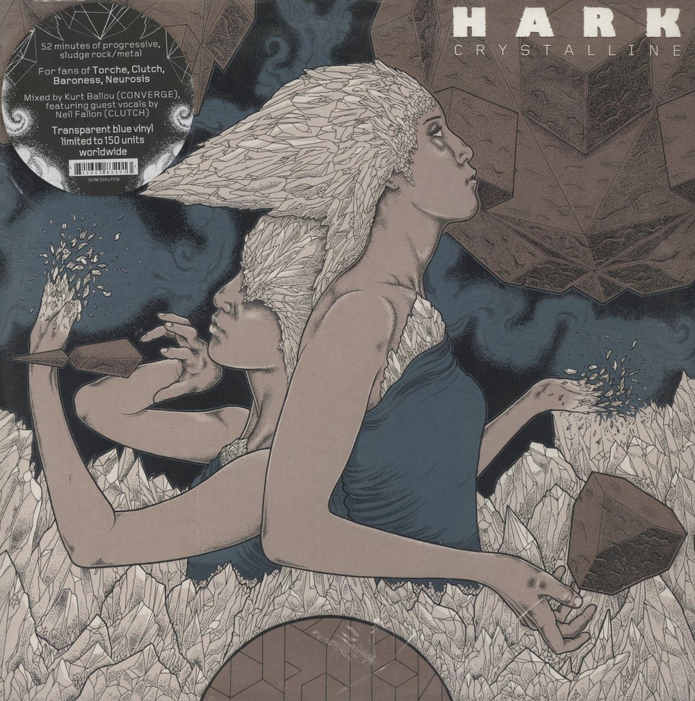 Hark Crystalline - Blue Vinyl French 2-LP vinyl record set (Double LP Album) SOM320LP