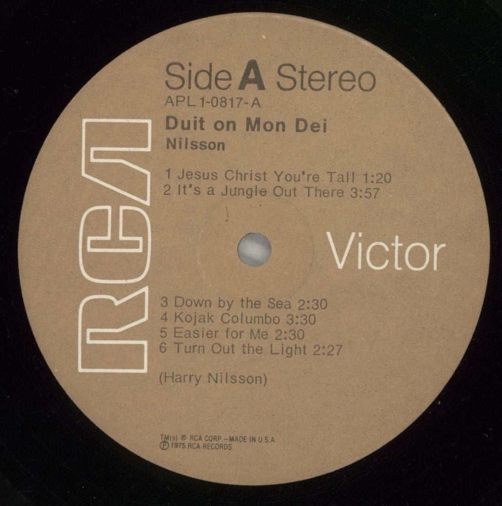 Harry Nilsson Duit On Mon Dei US vinyl LP album (LP record) HNLLPDU144373