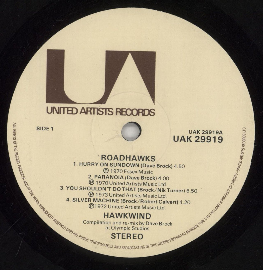Hawkwind Roadhawks UK vinyl LP album (LP record) HWKLPRO299490