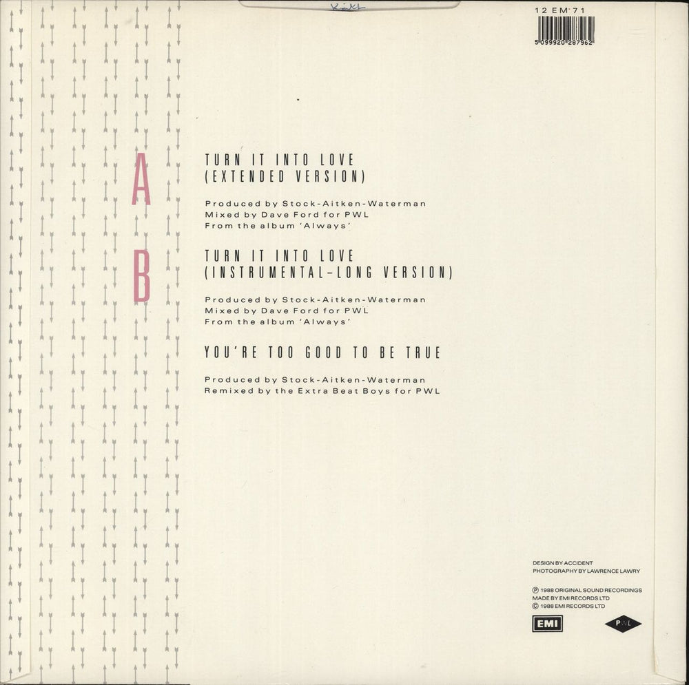 Hazell Dean Turn It Into Love UK 12" vinyl single (12 inch record / Maxi-single) 5099920287962