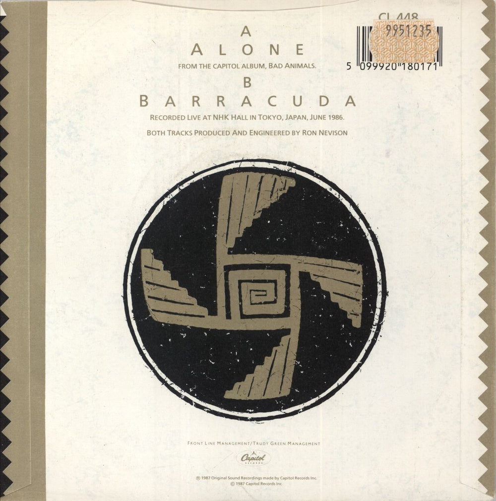 Heart Alone UK 7" vinyl single (7 inch record / 45) 5099920180171