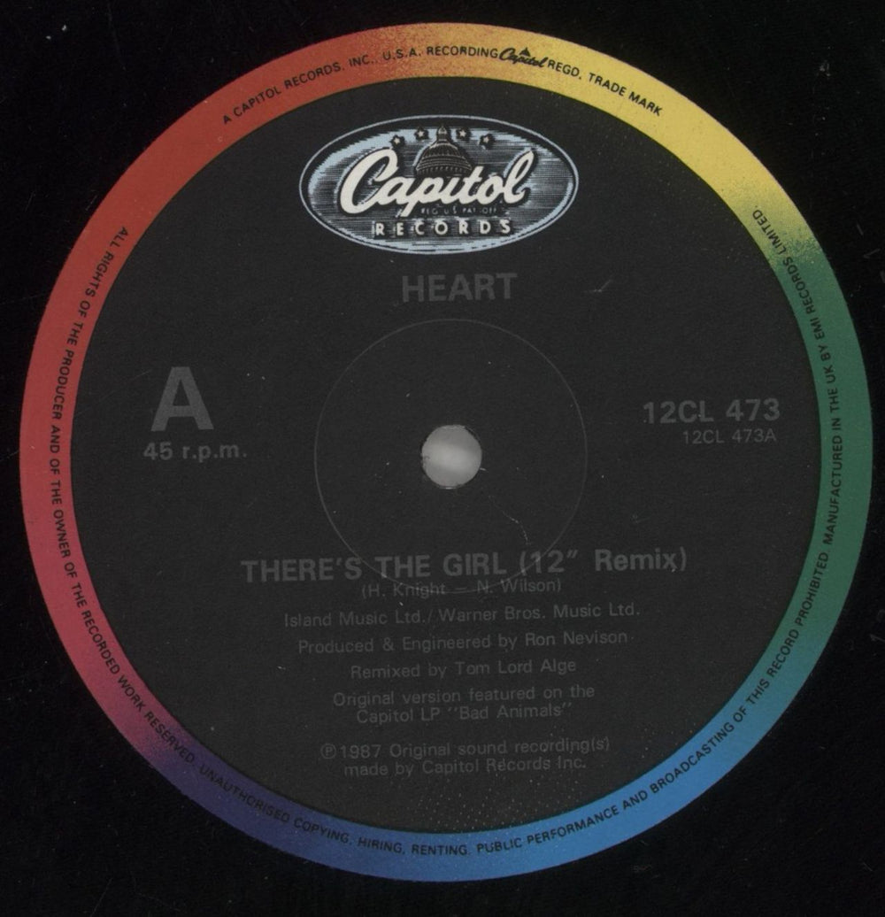 Heart There's The Girl - 12'' Remix - Poster Sleeve Edition UK 12" vinyl single (12 inch record / Maxi-single) HEA12TH31422