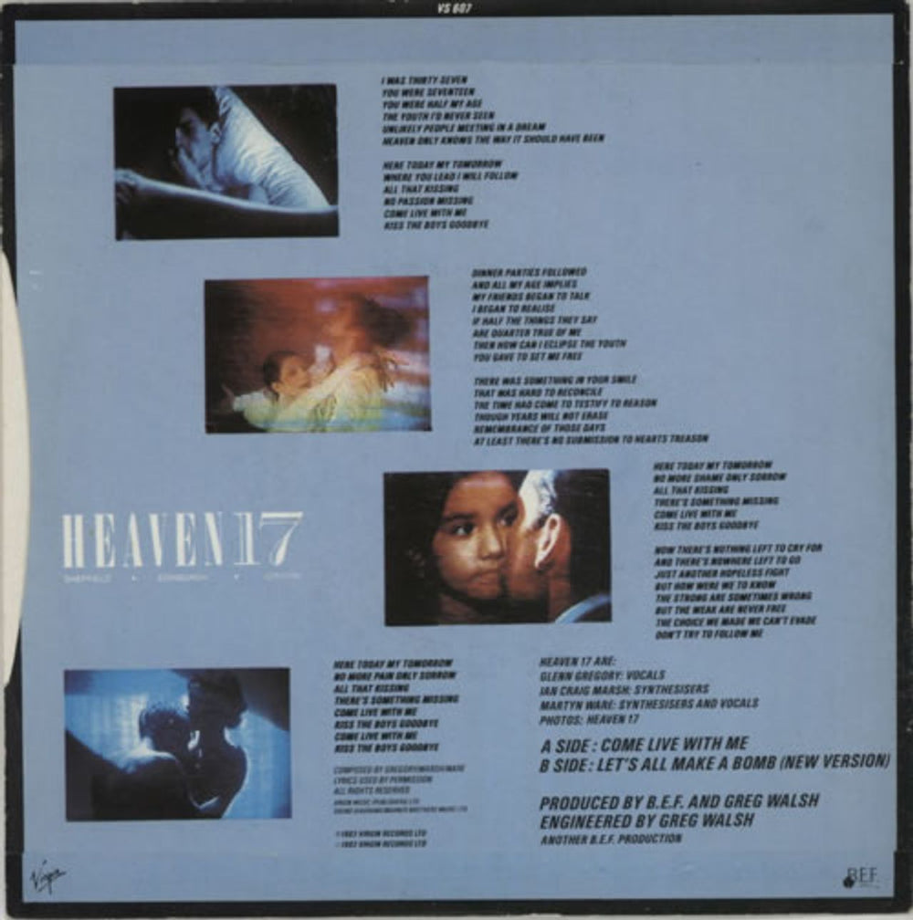 Heaven 17 Come Live With Me UK 7" vinyl single (7 inch record / 45) H1707CO517193