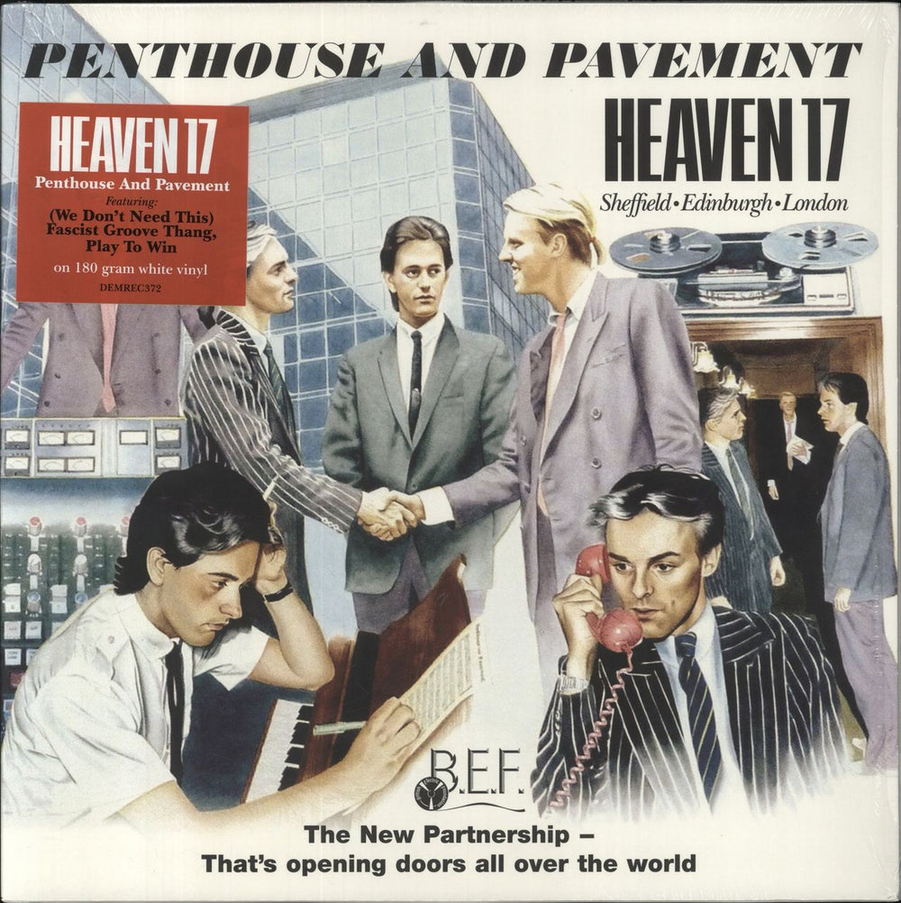 Heaven 17 Penthouse And Pavement - White Vinyl - Opened Stickered Shrink UK vinyl LP album (LP record) DEMREC372