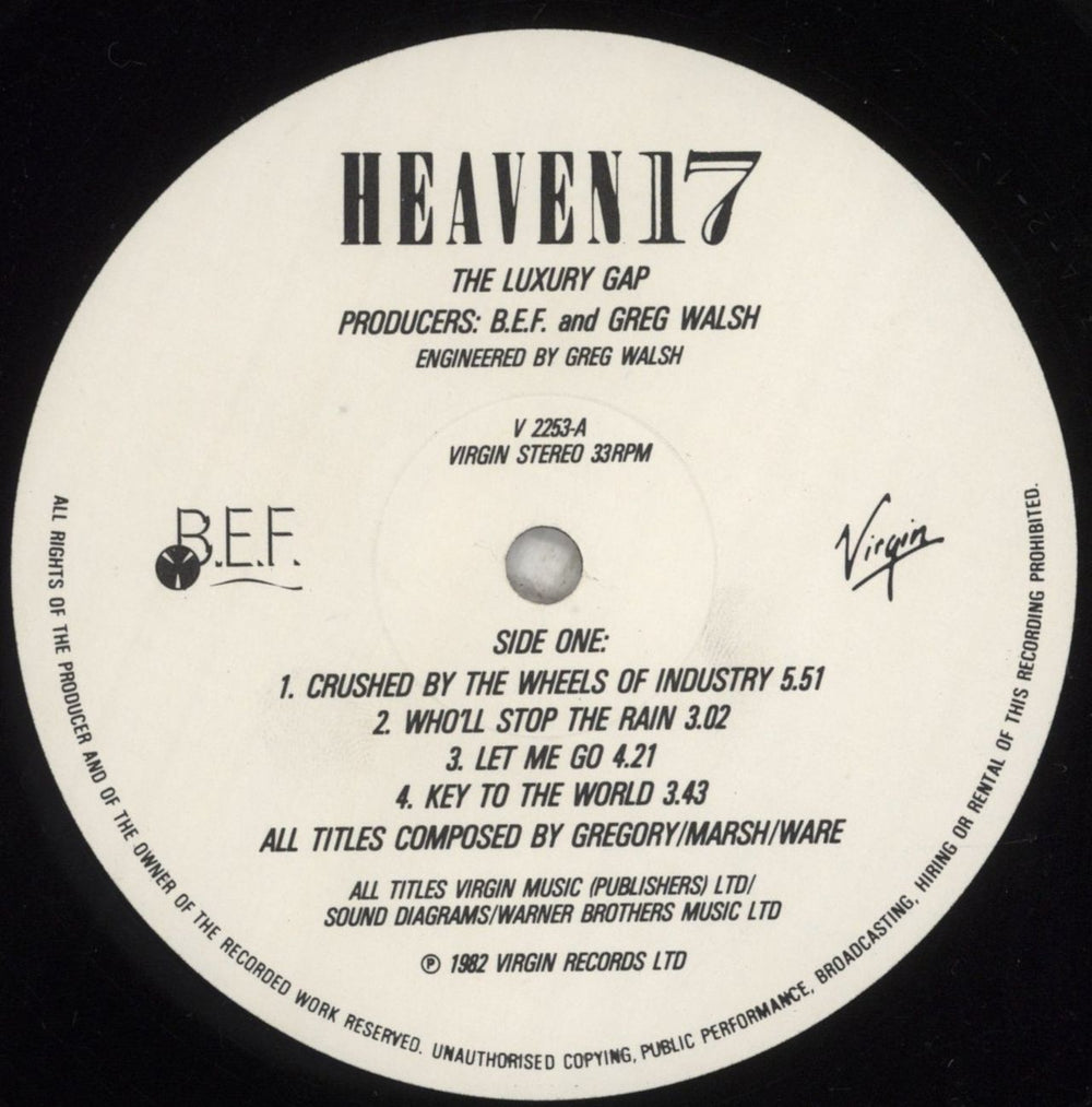 Heaven 17 The Luxury Gap UK vinyl LP album (LP record) H17LPTH92745